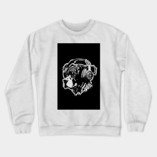 Bulldog with headphones Crewneck Sweatshirt